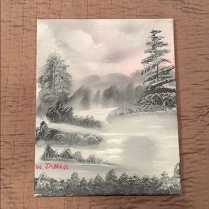 Bob Ross Inspired Oil Painting “Grey Winter”